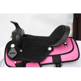 Beautiful Pink Synthetic Youth Saddle 15