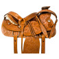 Tooled Wade Ranch Work Roping Western Horse Saddle 16