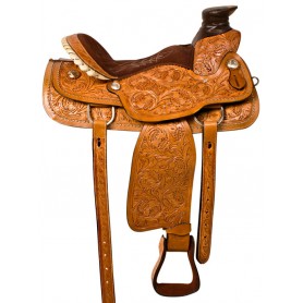 10115 Tooled Wade Ranch Work Roping Western Horse Saddle 15 16
