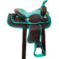 Teal Crystal Youth Synthetic Western Pony Saddle Tack 10 13