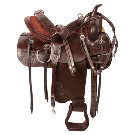10127 Dark Brown Western Horse Pleasure Trail Saddle Tack 15 18