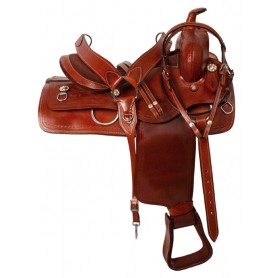 10128 Tooled Leather Western Pleasure Trail Saddle Tack 15 18
