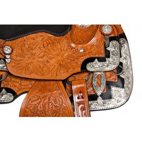 10147 Chestnut Silver Inlay Western Pleasure Show Saddle Tack 16