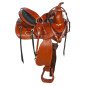 Treeless Western Pleasure Leather Horse Saddle Tack 15 18