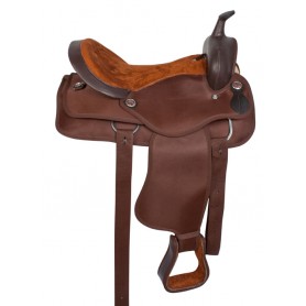 10159 Brown Light Western Trail Synthetic Horse Saddle Tack 14 18