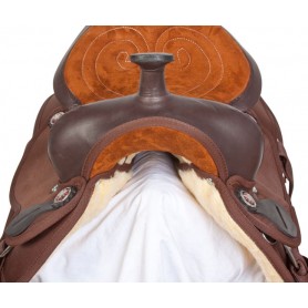 10159 Brown Light Western Trail Synthetic Horse Saddle Tack 14 18