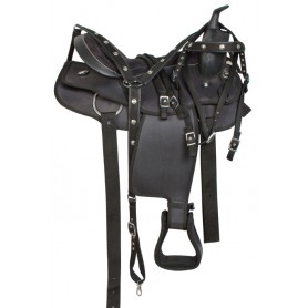 10155A Western Black Synthetic Arabian Trail Saddle Tack 15 18