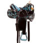 Black Turquoise Western Barrel Horse Saddle Tack 14