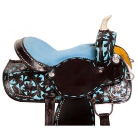 10180 Black Turquoise Western Barrel Horse Saddle Tack 15 16