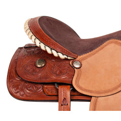 10183 Rough Out Leather Barrel Trail Western Horse Saddle Tack 15