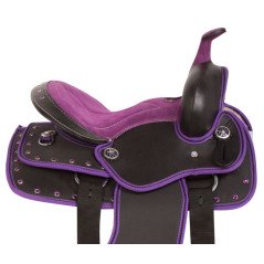 10798 Purple Youth Synthetic Western Pony Kids Saddle Tack 10 13