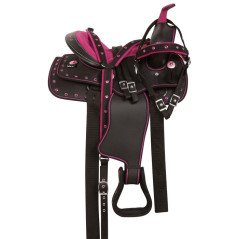 10796 Pink Crystal Synthetic Pony Kids Youth Saddle Tack 10 13