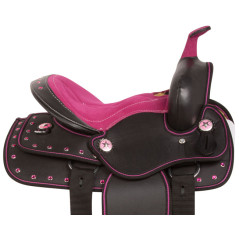 10796 Pink Crystal Synthetic Pony Kids Youth Saddle Tack 10 13
