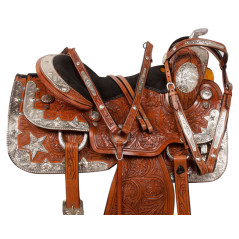 10196 Western Star Silver Show Horse Pleasure Saddle Tack 16