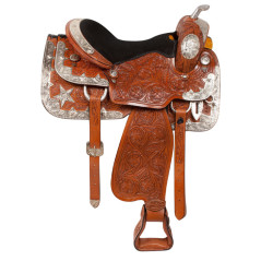 10196 Western Star Silver Show Horse Pleasure Saddle Tack 16