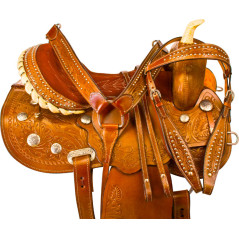 9985G Studded Gaited Barrel Western Horse Saddle Tack 14 16