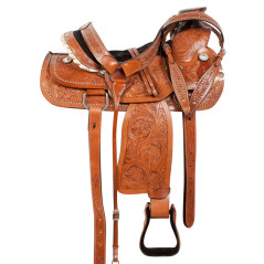 10216 Studded A Fork Ranch Roping Western Horse Saddle 16 17