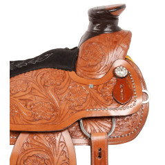 10216 Studded A Fork Ranch Roping Western Horse Saddle 16 17