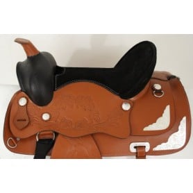 16-17 Eye Catching Deep Seated Silver Show Saddle W Tack
