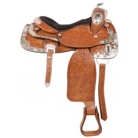 10408 Chestnut Silver Western Pleasure Show Horse Saddle 16