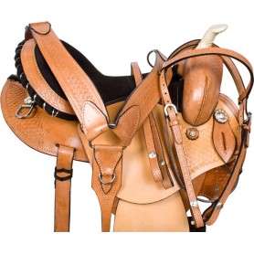 9557M Natural Round Skirt Mule Western Saddle Tack 14 15 16