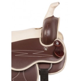 10502 Brown Cream Synthetic Western Horse Trail Saddle 14 16