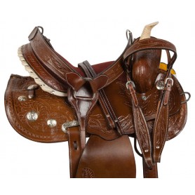 10519 Western Leather Barrel Racing Bling Horse Saddle Tack 14 16