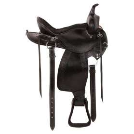10512A Black Arabian Round Skirt Western Trail Horse Saddle 15 18