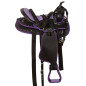 Purple Ostrich Black Western Trail Horse Saddle Tack 14