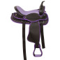 Purple Ostrich Black Western Trail Horse Saddle Tack 14