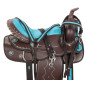 Turquoise Brown Synthetic Trail Horse Saddle Tack 14