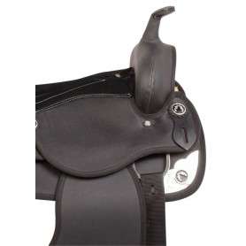 10723 Pistol Silver Black Synthetic Western Trail Horse Saddle 14 18