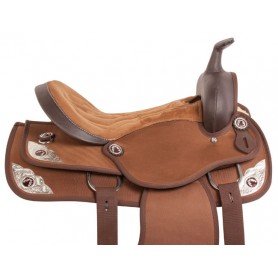 10720 Pistol Silver Brown Western Trail Horse Saddle Tack 14 18