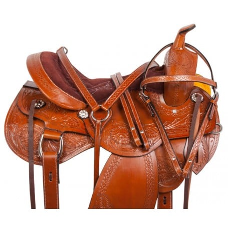 Gaited Leather Pleasure Trail Western Horse Saddle 17