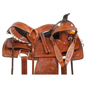 10735 Chestnut Studded Roper Ranch Western Horse Saddle 16 18