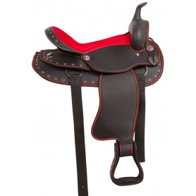 10747 Red Crystal Cordura Western Horse Saddle Tack 14 17