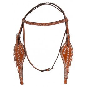 10756 Angel Wing Breast Collar Headstall Western Horse Tack Set