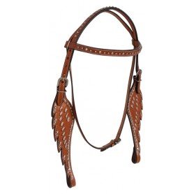 10756 Angel Wing Breast Collar Headstall Western Horse Tack Set
