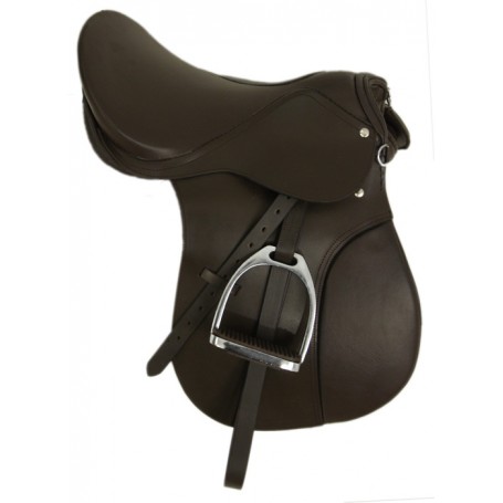 16-18 Premium Brown English Saddle W Leathers & Irons
