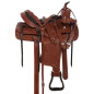 Brown Tooled Comfy Western Pleasure Horse Saddle Tack 16