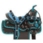 Blue Teal Western Pony Kids Synthetic Saddle Tack 10 12