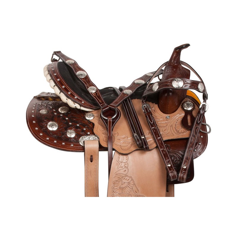 New Hand Carved Mule Western Trail Horse Saddle 14