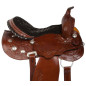Tooled Pleasure Trail Mule Western Leather Saddle 15
