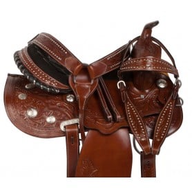 10829G Hand Tooled Gaited Western Leather Horse Saddle 14 16