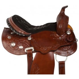 10829G Hand Tooled Gaited Western Leather Horse Saddle 14 16