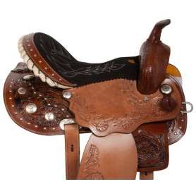 10841 Hand Carved Western Pleasure Trail Horse Saddle 14 17