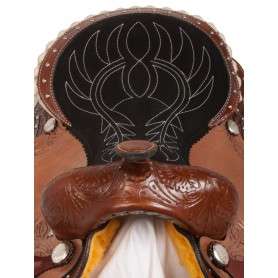 10841 Hand Carved Western Pleasure Trail Horse Saddle 14 17