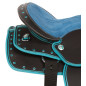 Blue Western Synthetic Kids Seat Pony Saddle Tack 10 12