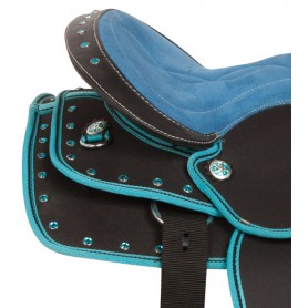 10847H Blue Western Synthetic Kids Seat Horse Saddle Tack 13