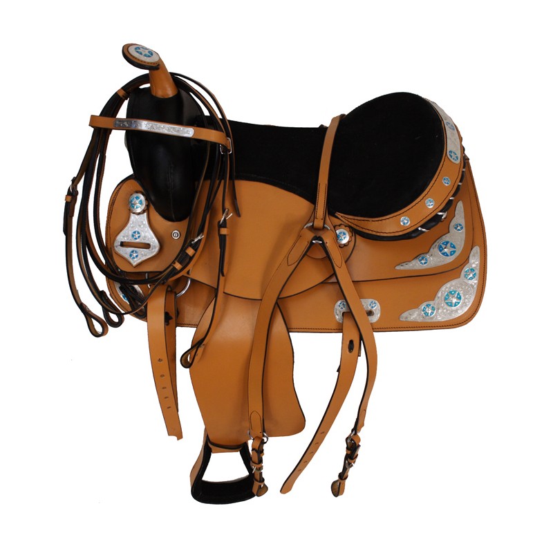 New 16 17 Turquoise Texas Star Natural Show Saddle